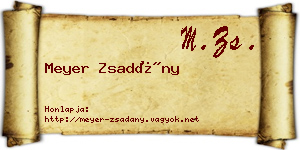Meyer Zsadány névjegykártya